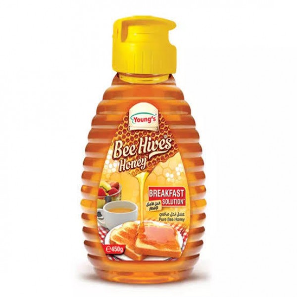 YOUNG`S BEE HIVES NATURAL HONEY 450GM BOTTLE